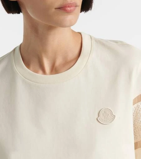 商品Moncler|Lace-trimmed cotton T-shirt,价格¥4459,第5张图片详细描述