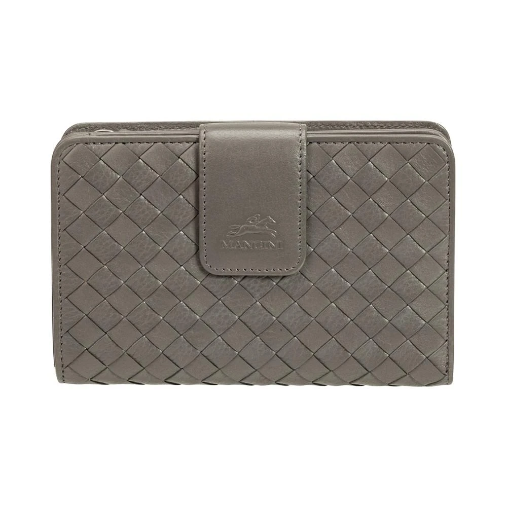 商品Mancini Leather Goods|Women's Basket Weave Collection RFID Secure Mini Clutch Wallet,价格¥771,第1张图片