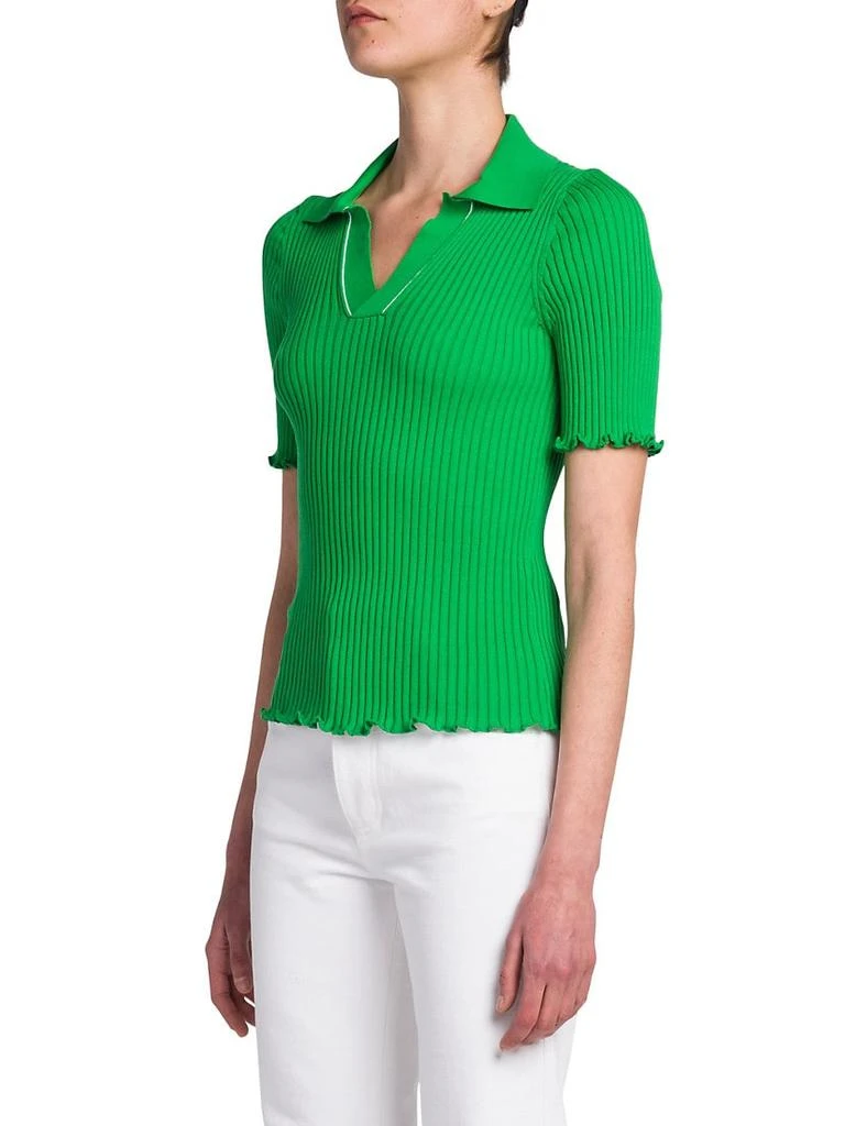 商品Bottega Veneta|Rib-Knit Polo Top,价格¥8615,第4张图片详细描述