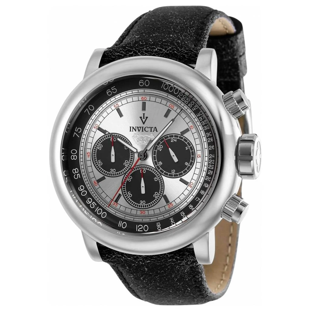 商品Invicta|Invicta Men's Chronograph Watch - Vintage Silver Tone and Black Dial Strap | 37784,价格¥602,第1张图片