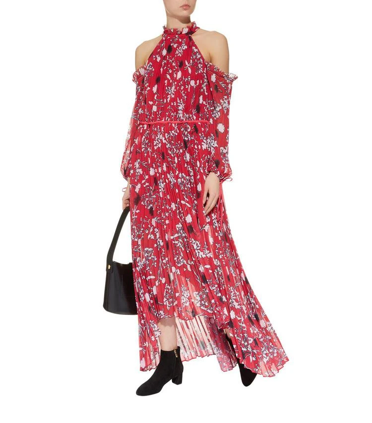商品Self Portrait|Floral Pleated Cold Shoulder Maxi Dress,价格¥4188,第5张图片详细描述