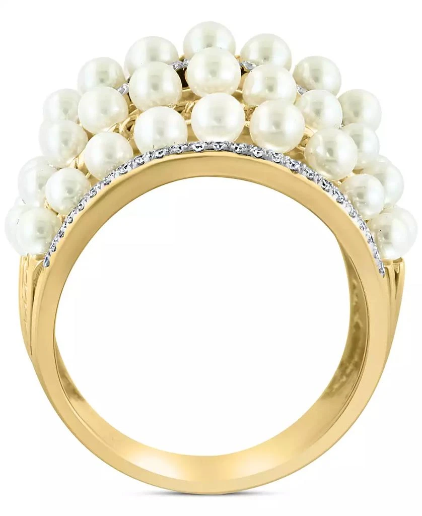 商品Effy|EFFY® Cultured Freshwater Pearl (4mm) & Diamond (3/8 ct. t.w.) Multirow Statement Ring in 14k Gold,价格¥15040,第5张图片详细描述