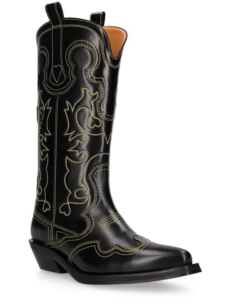 商品Ganni|40mm Mid Shaft Embroidered Western Boots,价格¥4409,第2张图片详细描述