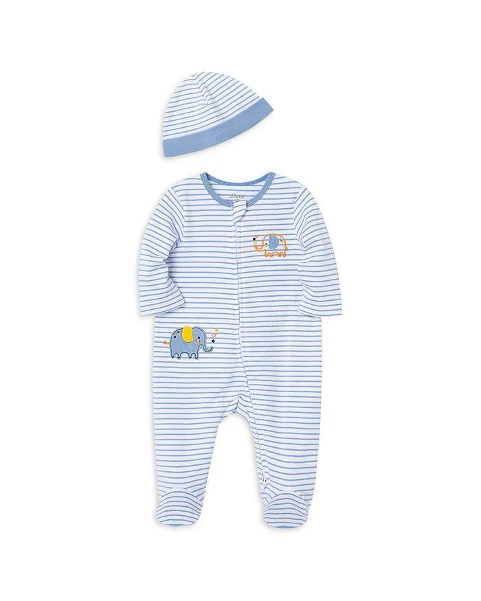商品Little Me|Boys' Cotton Striped Elephant Footie & Hat Set - Baby,价格¥110,第5张图片详细描述