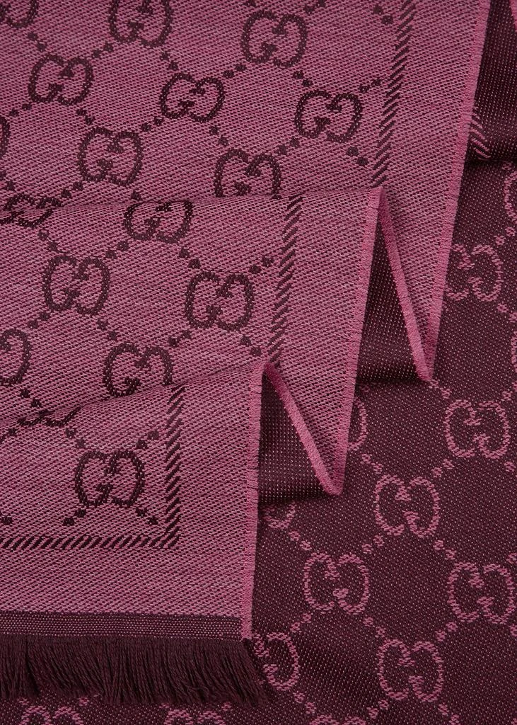 商品Gucci|Sten burgundy GG-jacquard wool scarf,价格¥2873,第3张图片详细描述
