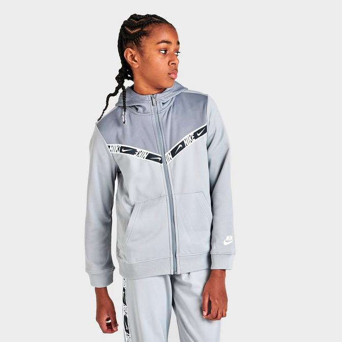 Boys' Nike Sportswear Repeat Tape Full-Zip Hoodie商品第1张图片规格展示