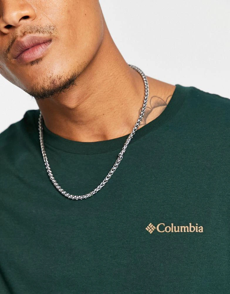 商品Columbia|Columbia Tillamook back print t-shirt in spruce green Exclusive at ASOS,价格¥241,第3张图片详细描述