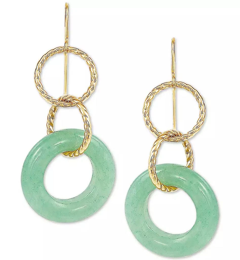 商品Macy's|Jade Multi-Ring Drop Earrings in 10k Gold,价格¥562,第1张图片