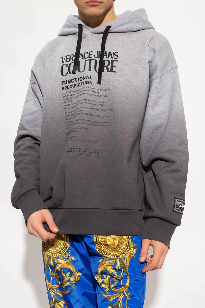 商品Versace|Men Logo Hooded Pullover Sweatshirt In Ombre Grey,价格¥2075,第2张图片详细描述
