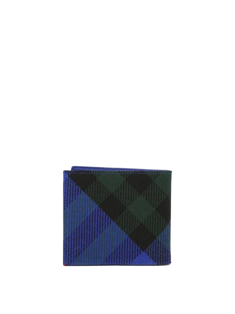 商品Burberry|Check Bifold Wallet Wallets & Card Holders Blue,价格¥2420,第3张图片详细描述