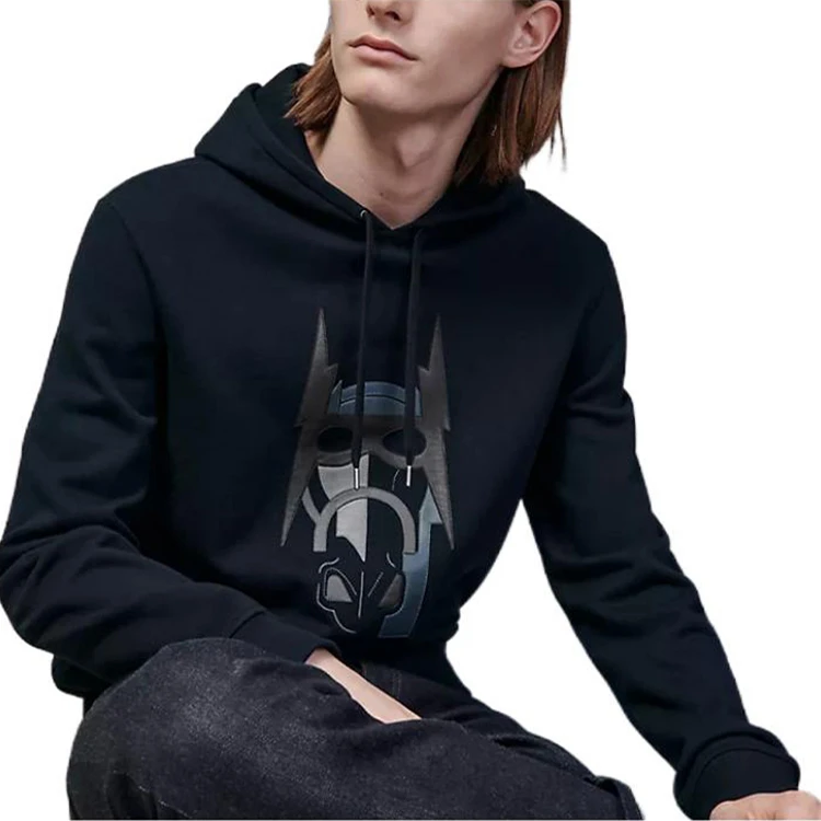商品[国内直发] Hermes|FW22 马头图案印花连帽卫衣 男款 海军蓝,价格¥6299,第3张图片详细描述