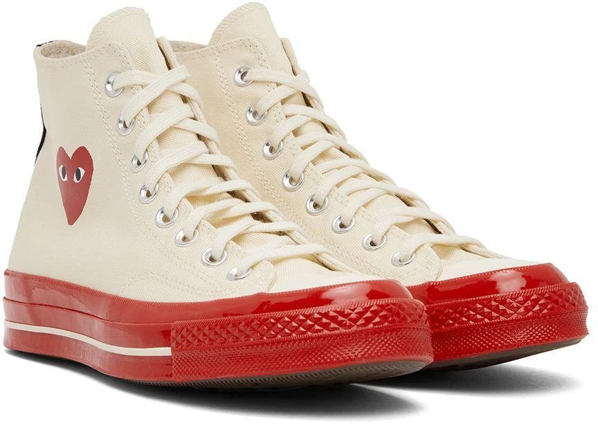 商品Comme des Garcons|Off-White & Red Converse Edition Chuck 70 Sneakers,价格¥1104,第4张图片详细描述