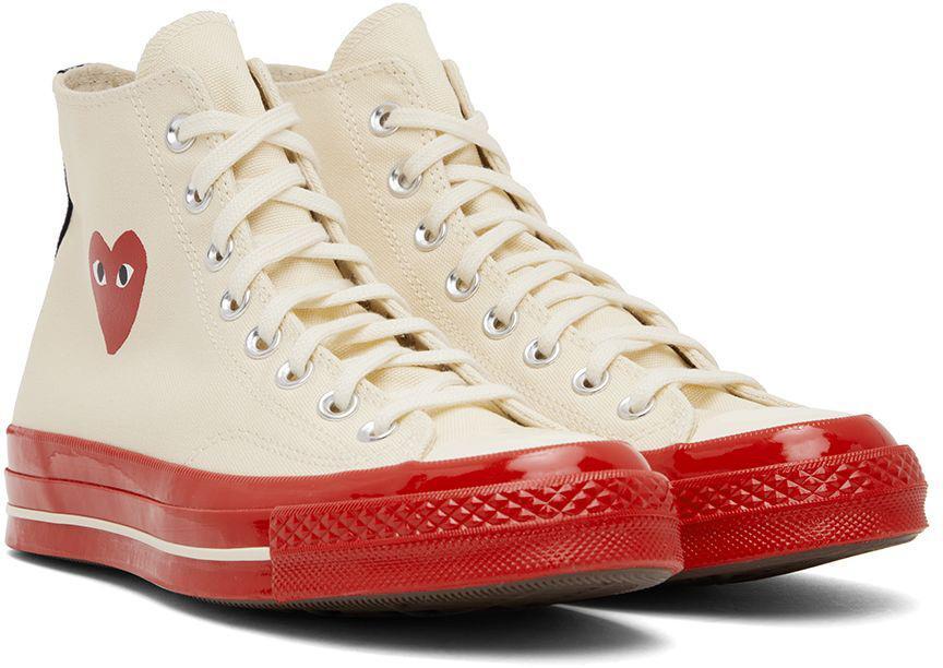 商品Comme des Garcons|Off-White & Red Converse Edition Chuck 70 Sneakers,价格¥1107,第6张图片详细描述