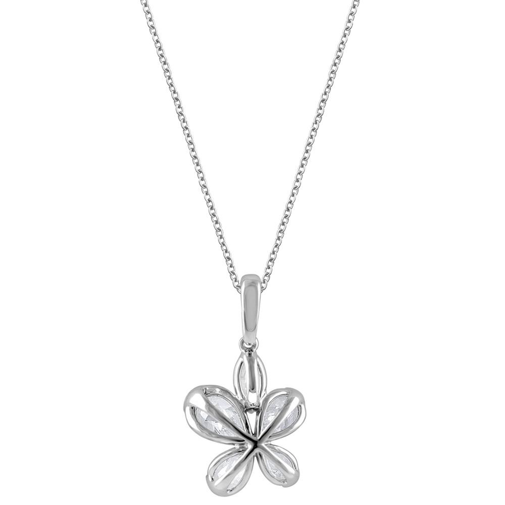 Lab Grown Diamond Pear, Marquise, & Round Flower 18" Pendant Necklace (1-3/4 ct. t.w.) in 14k White Gold商品第3张图片规格展示