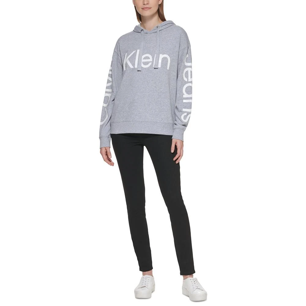商品Calvin Klein|Logo-Print Hooded Sweatshirt, Regular & Petite,价格¥447,第4张图片详细描述