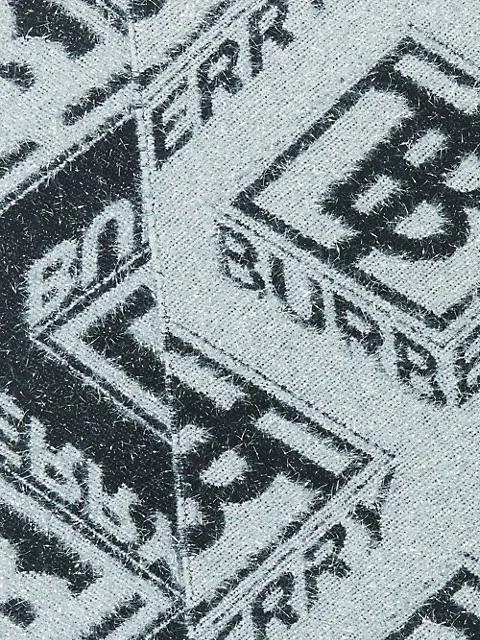 商品Burberry|Metallic Mongram Wool-Blend Scarf,价格¥2652,第6张图片详细描述