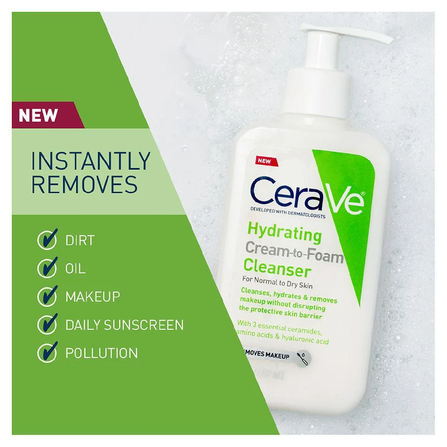 商品CeraVe|Hydrating Cream-to-Foam Face Cleanser,价格¥45,第3张图片详细描述