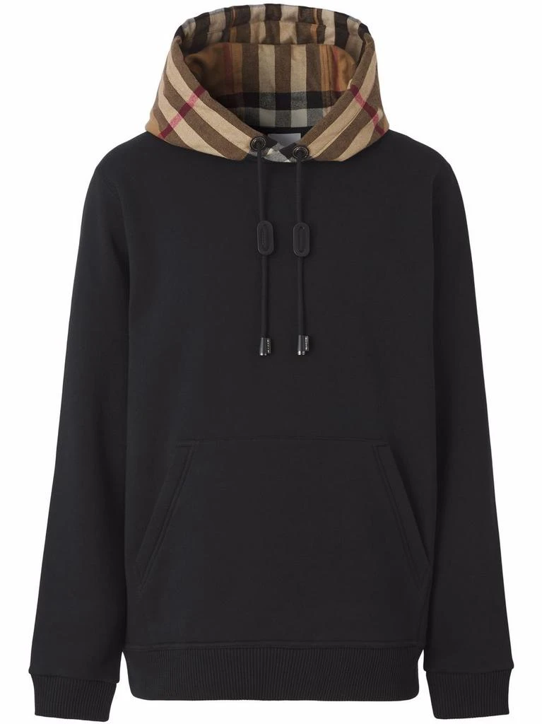 商品Burberry|BURBERRY - Veintage Check Hood Cotton Sweatshirt,价格¥6853,第1张图片