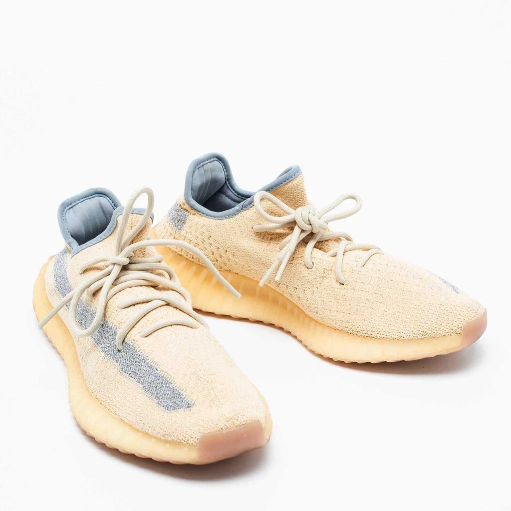商品[二手商品] YEEZY|Yeezy x Adidas Cream/Grey Knit Fabric Boost 350 V2 Linen Sneakers Size 43 1/3,价格¥1578,第4张图片详细描述