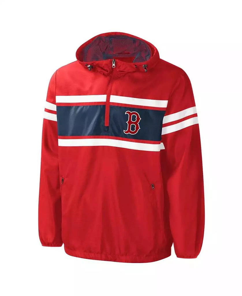 商品G-III Sports by Carl Banks|Men's Red Boston Red Sox Game Score Quarter-Zip Windbreaker,价格¥539,第1张图片