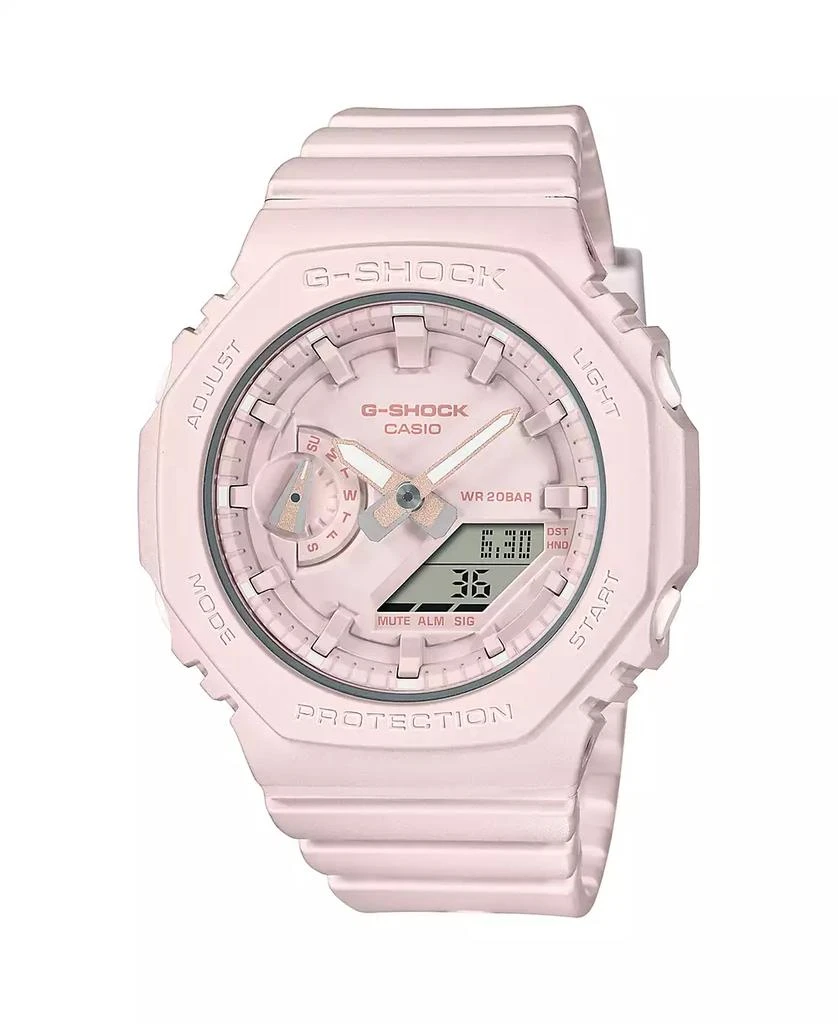 商品G-Shock|Women's Digital Quartz Monotone Pink Resin Analog Watch 42.9mm, GMAS2100BA4A,价格¥741,第1张图片