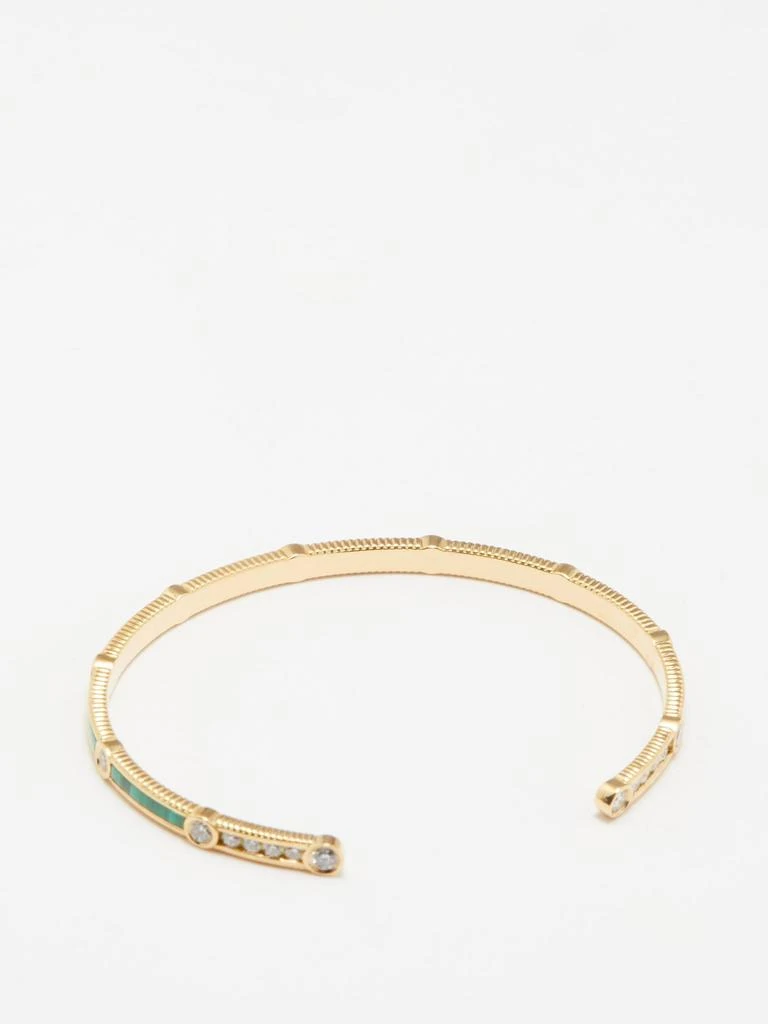 商品Viltier|Rayon diamond, malachite & 18kt gold bangle,价格¥38087,第3张图片详细描述