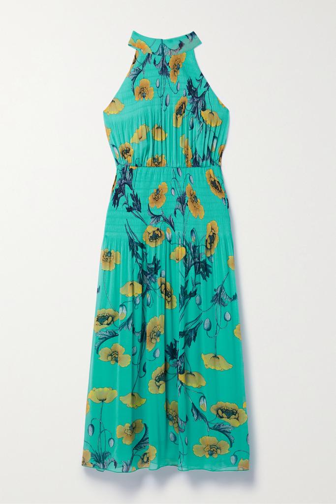 Lupin 绗缝花卉印花雪纺绸中长连衣裙  - US4商品第1张图片规格展示