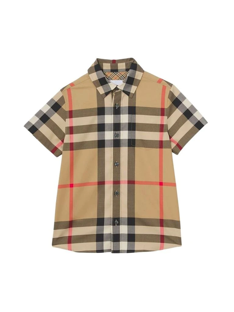 商品Burberry|Burberry Kids Vintage Check Short-Sleeved Shirt,价格¥1072,第1张图片