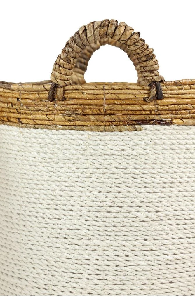 商品GINGER BIRCH STUDIO|White Seagrass Handmade Two-Tone Storage Basket with Handles - Set of 3,价格¥1082,第3张图片详细描述