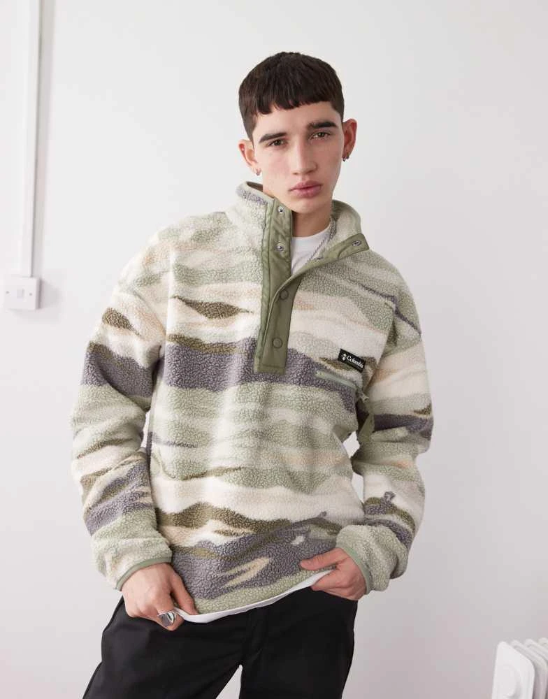 商品Columbia|Columbia Helvetia II Printed half snap fleece in green,价格¥674,第1张图片
