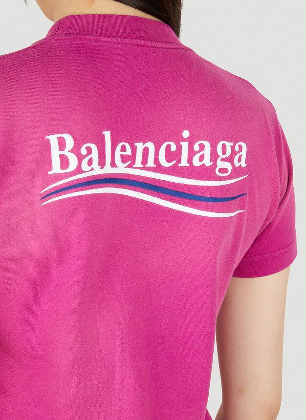 商品Balenciaga|Logo Print Crewneck T-Shirt in Pink,价格¥1711,第7张图片详细描述