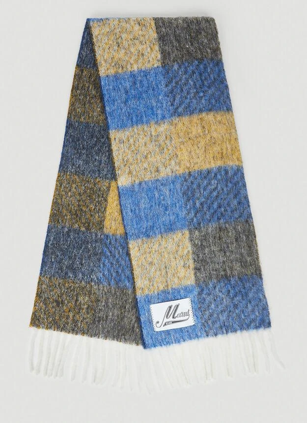 商品Marni|Check Scarf in Blue,价格¥1596,第2张图片详细描述