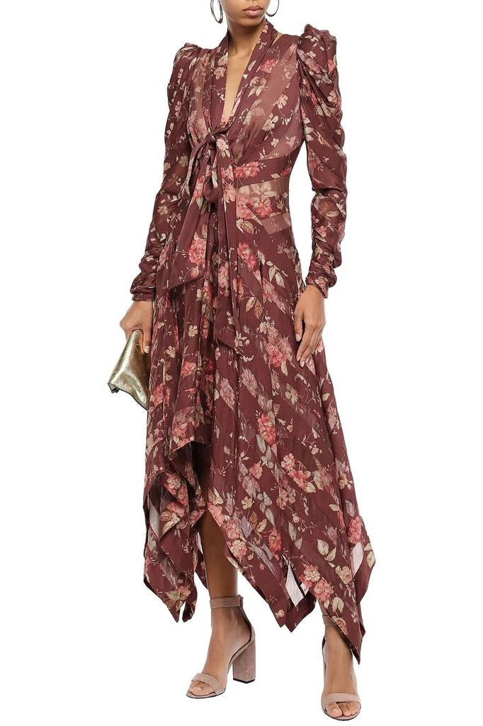 商品Zimmermann|Floral-print silk-blend georgette and twill midi dress,价格¥5962,第2张图片详细描述