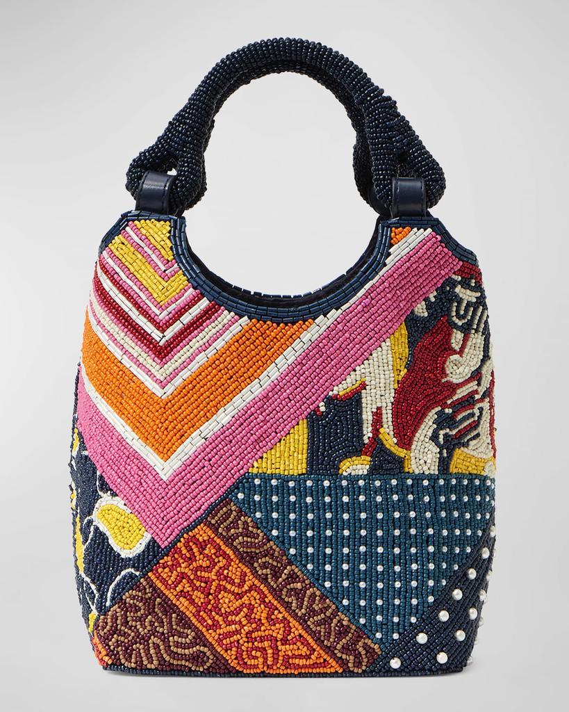 商品Staud|女式 豹纹串珠手提袋,价格¥1890,第1张图片