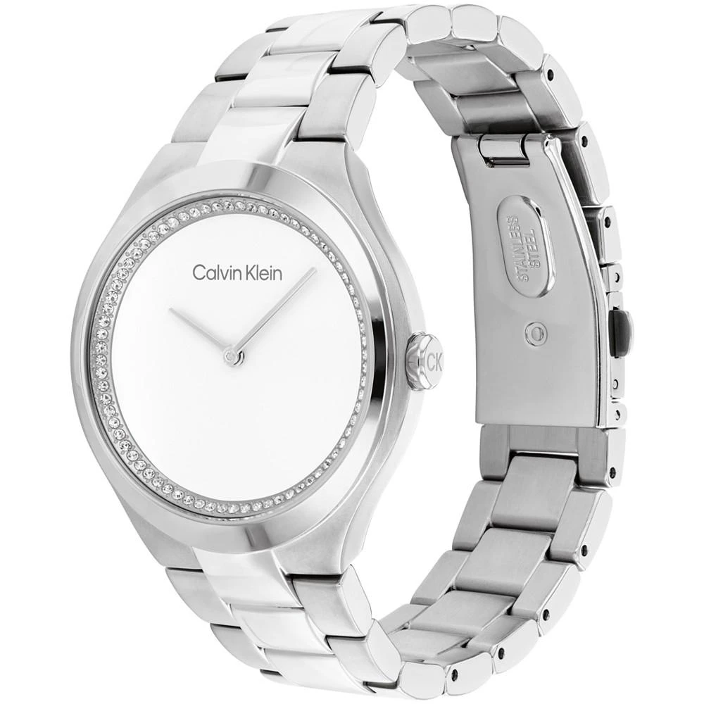 商品Calvin Klein|Women's 2H Quartz Silver-Tone Stainless Steel Bracelet Watch 36mm,价格¥944,第2张图片详细描述