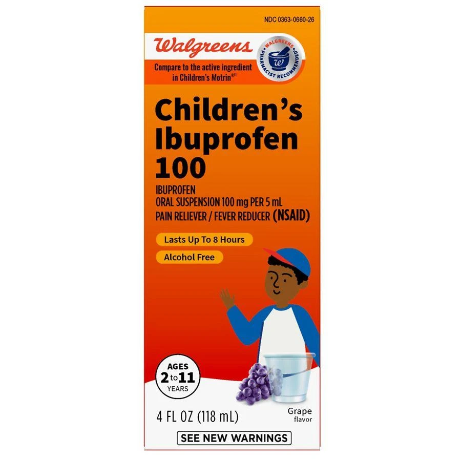 商品Walgreens|Children's Ibuprofen Oral Suspension 100 mg per 5 mL Grape,价格¥60,第1张图片
