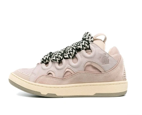 商品[国内直发] Lanvin|浪凡 Leather Curb Aneakers 面包鞋 女款粉色,价格¥4301,第1张图片
