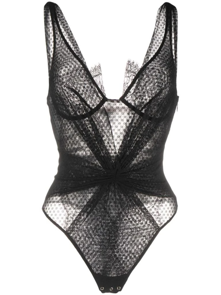 商品ELISABETTA FRANCHI|LACE APPLIQUé TULLE BODYSUIT,价格¥2643,第1张图片