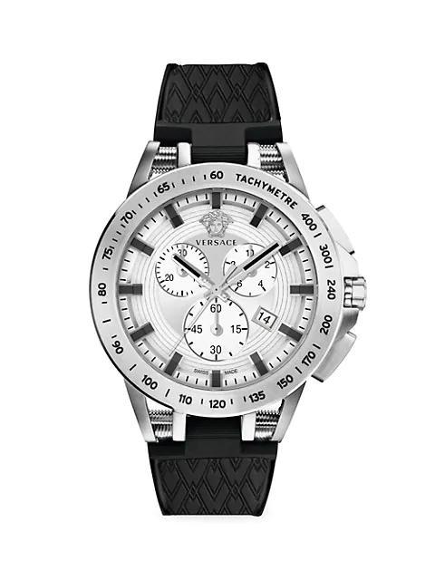 商品Versace|Sport Tech Stainless Steel & Silicone Strap Watch,价格¥7204,第1张图片