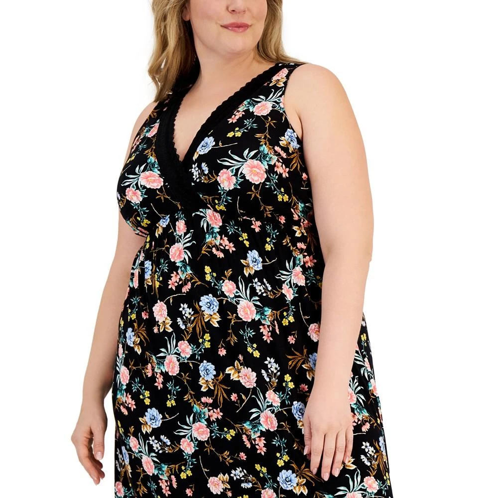 商品Charter Club|Plus Size Lace-Trim Long Nightgown, Created for Macy's,价格¥203,第2张图片详细描述