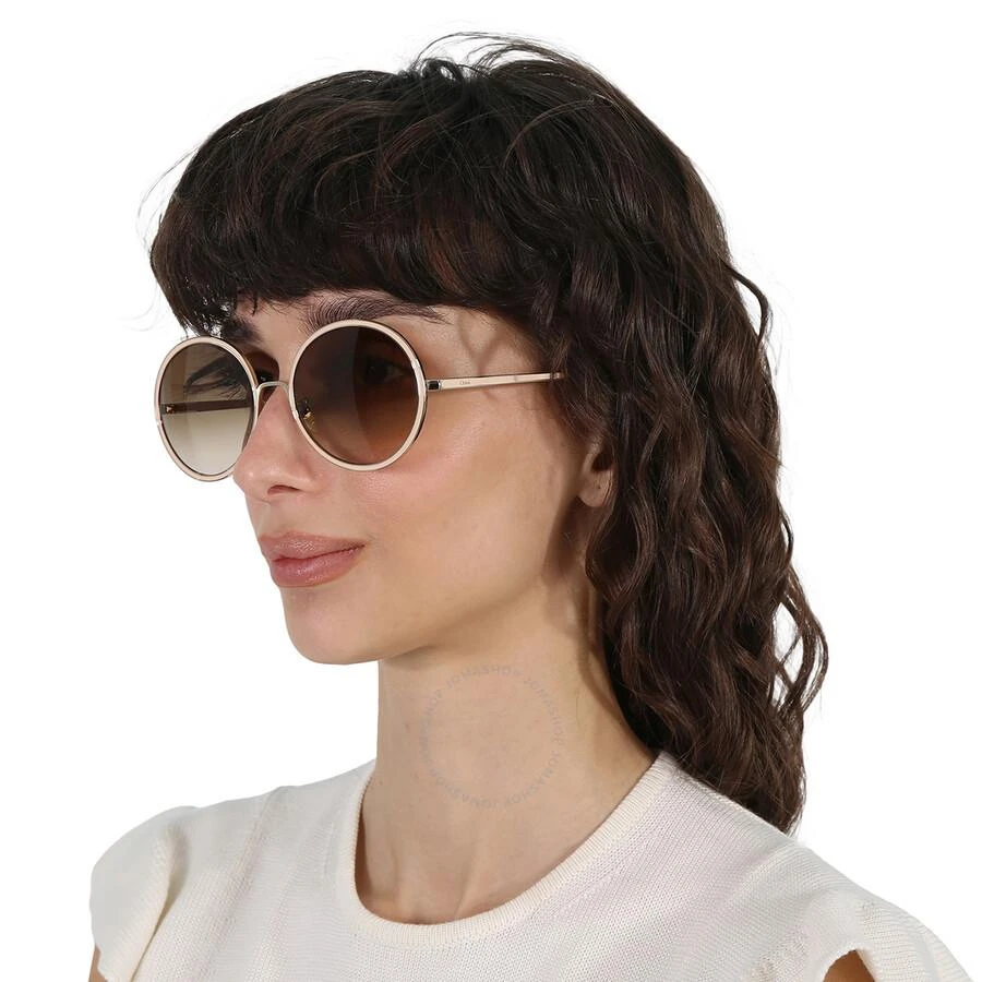 商品Chloé|Brown Gradient Oval Ladies Sunglasses CH0100S 004 60,价格¥677,第2张图片详细描述