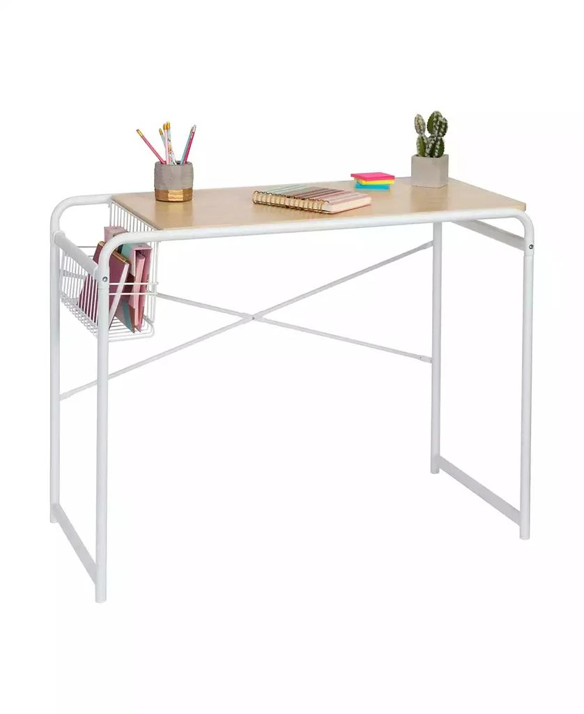 商品Honey Can Do|Home Office Computer Desk with Side Basket,价格¥730,第4张图片详细描述