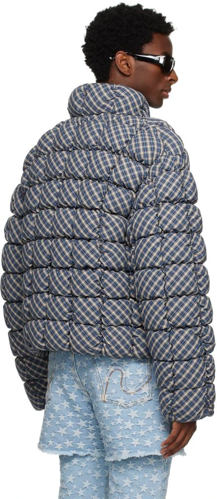 商品ERL|Blue & Beige Plaid Biscuit Down Coat,价格¥6851,第3张图片详细描述