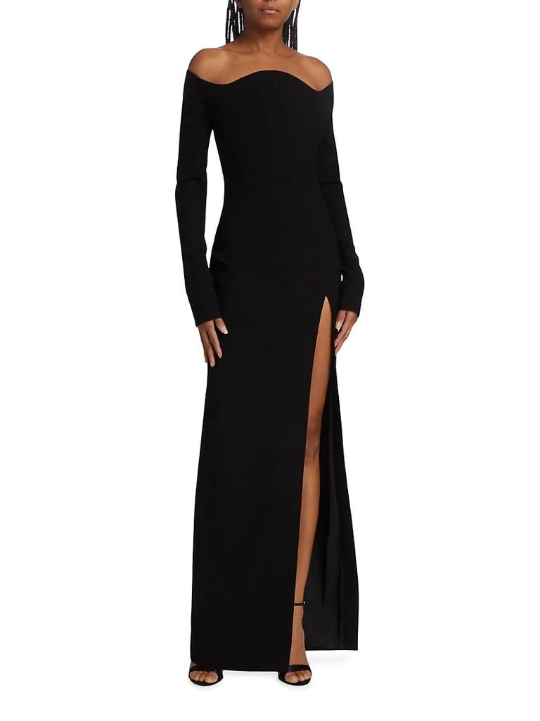 商品Mônot|Curved Off-The-Shoulder Gown,价格¥2898,第3张图片详细描述