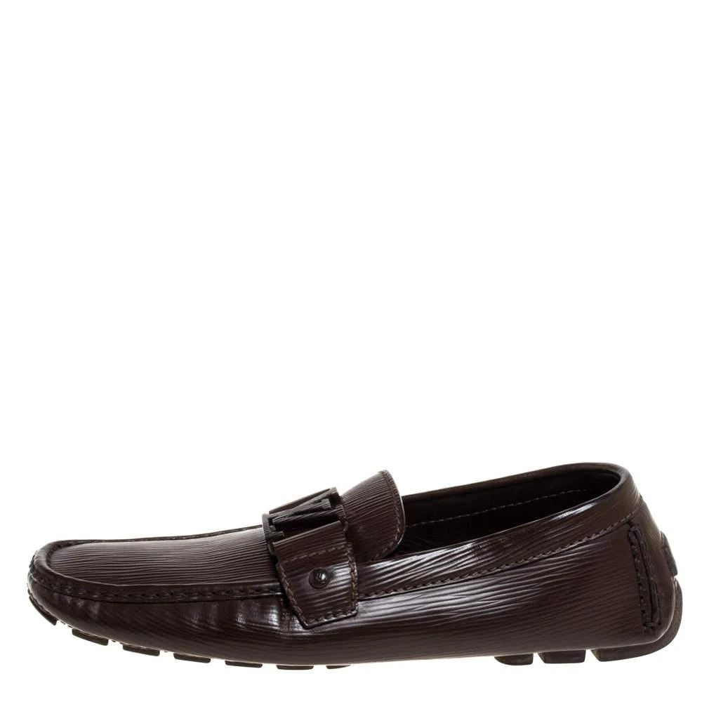 商品[二手商品] Louis Vuitton|Louis Vuitton Brown Leather Monte Carlo Slip On Loafers Size 41.5,价格¥3334,第2张图片详细描述