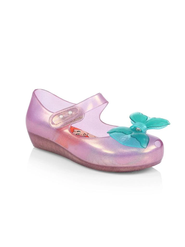 商品Mini Melissa|Baby's, Little Girl's & Girl's Little Mermaid Glitter Resin Ballet Flats,价格¥262,第1张图片