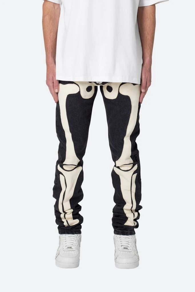 商品MNML|D184 Skeleton Straight Denim - Black/White,价格¥657,第1张图片