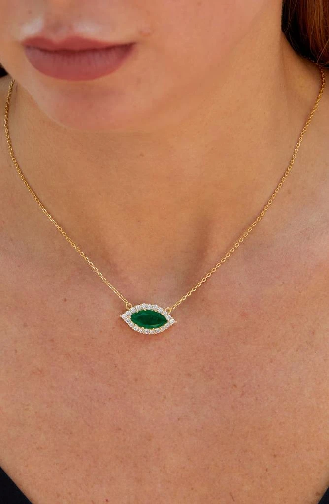 商品Savvy Cie Jewels|18K Gold Vermeil CZ Evil Eye Pendant Necklace,价格¥302,第2张图片详细描述