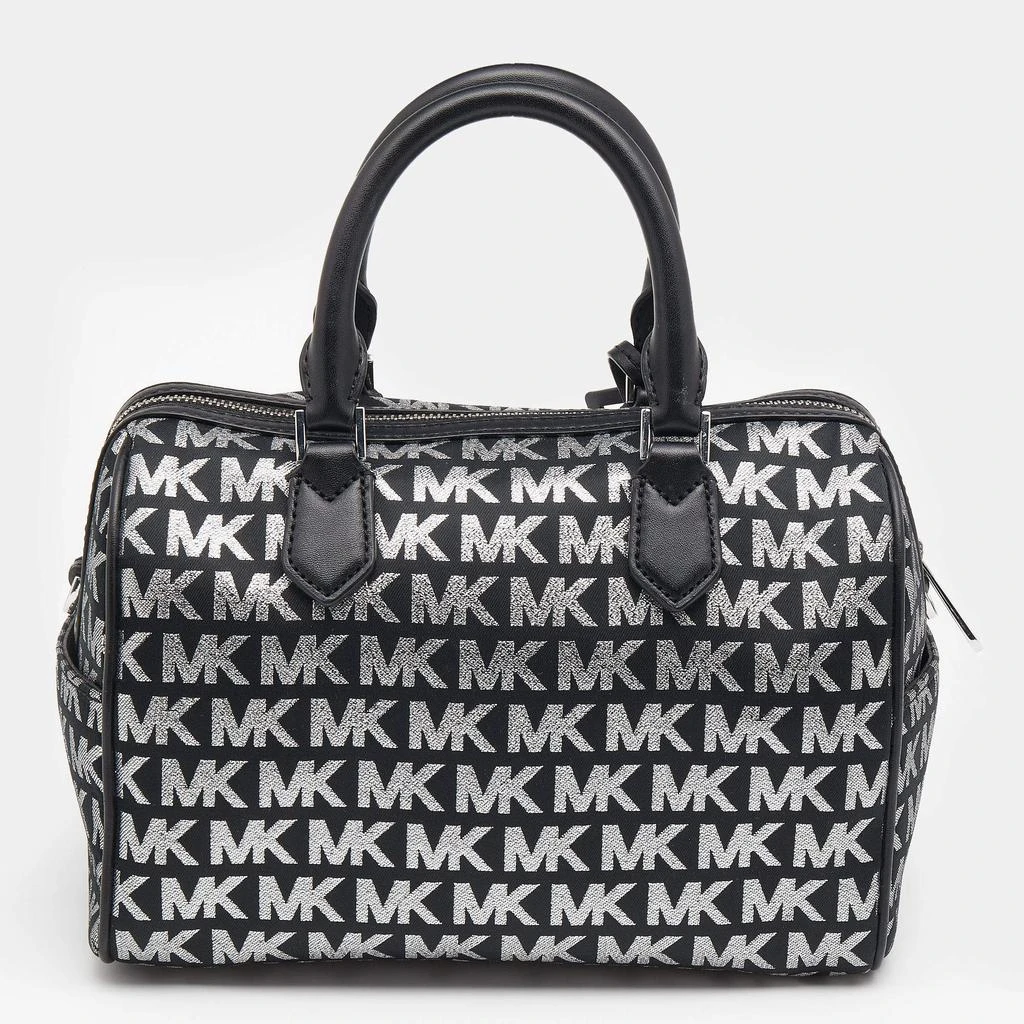 商品[二手商品] Michael Kors|Michael Kors Black Jacquard And Leather Bedford Boston Bag,价格¥1273,第4张图片详细描述