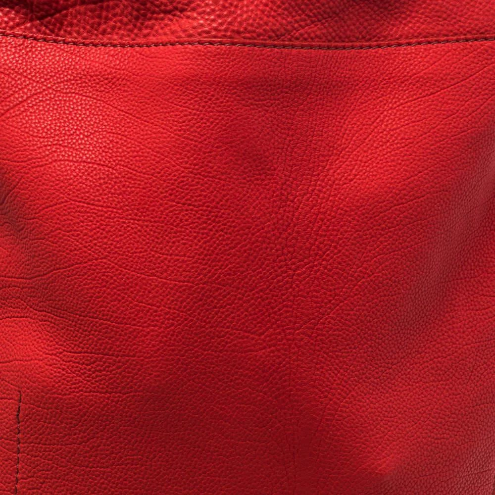 Burberry Red Pebbled Leather Drawstring Sling Backpack 商品